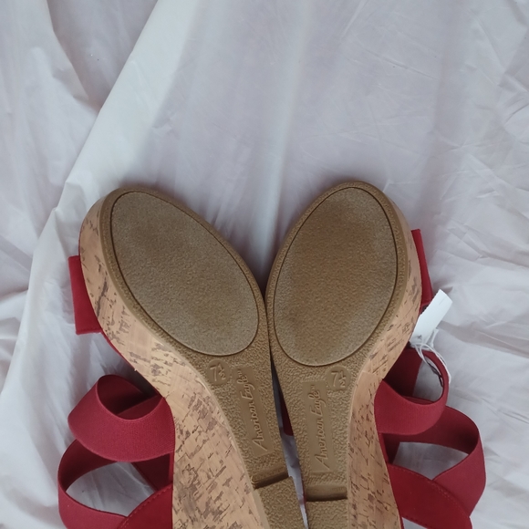 Bright Red Stretchy Strap Wedgies  Good Cond. Size 7.5 - Picture 4 of 4